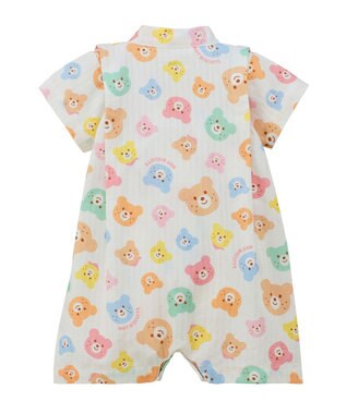 MIKI HOUSE HOT BISCUITS 【60-80cm】総柄 甚平オール 白