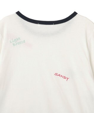 AMERICAN HOLIC ランダムロゴ刺繍リンガーTシャツ White