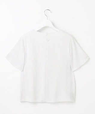 J.PRESS LADIES L シアーストライプ カットソー ライトグレー系1