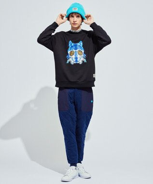 PW CIRCULUS 【MEN】ウルフモチーフスエット ブラック系