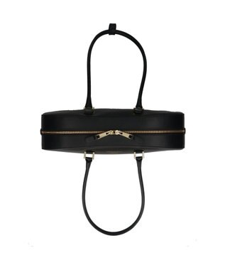 INTER-CHAUSSURES 【CHRISTIAN VILLA】レザーワイドミディアムショルダーバッグ ブラック