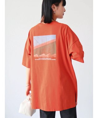 Green Parks バックフォトプリント半袖チュニック Orange