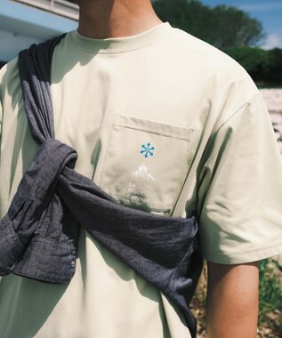 SHARE PARK MENS 【UVカット・吸水速乾・ストレッチ・軽量 】ポケットロゴTシャツ（L・XLサイズ） 黄緑系