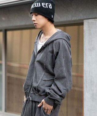 WEGO 【ユニセックス着用ITEM/MLサイズ展開】スウィッチングZIPパーカー ブラックその他