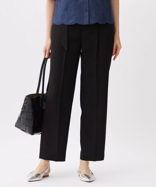 【カタログ掲載・セットアップ対応・接触冷感・UVカット・洗える】ライトリネンライクテーパード パンツ