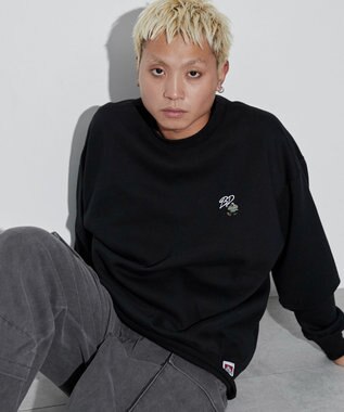 WEGO 【ユニセックス着用ITEM/裏起毛】別注BENDAVISワンポイントプルオーバー ブラック