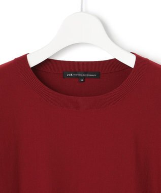 23区 L ヴィスコースストレッチ ドルマン ニット ダークレッド