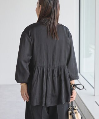 AMERICAN HOLIC サテンティアードブラウス Black
