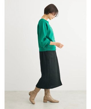 Green Parks ・ｆｕｒｒｙ　ｒａｔｅ２ｗａｙかる~いニットカーデ Green