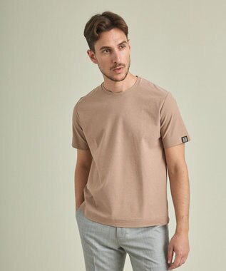 GOTAIRIKU 仕事で着られるTシャツ【サラサラ/よれにくい/透けにくい】キレイめ 鹿の子 ビズTシャツ オレンジ系