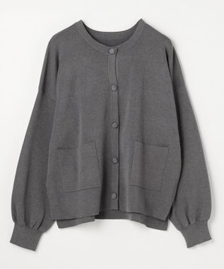 ANY スウェットライクニットカーディガン グレー