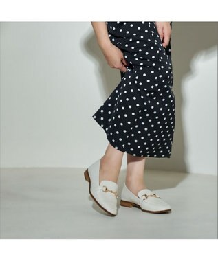 MODE ET JACOMO <carino>レザービットローファー アイボリー