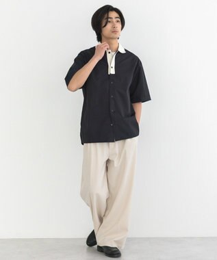 CRAFT STANDARD BOUTIQUE 【クールドライ】バイカラーニット衿ポロシャツ Black