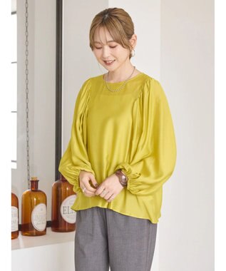 AMERICAN HOLIC 袖ボリュームシアーブラウス Yellow
