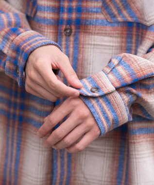 WEGO 【2025年秋冬新作/ユニセックス着用ITEM/SMLサイズ展開】ヘビーネルチェックシャツ（LS） 柄5