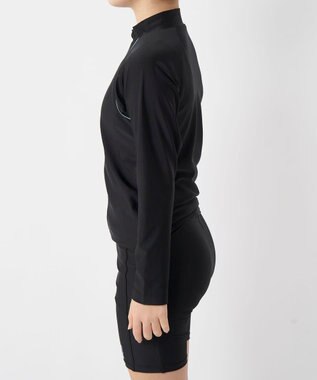 OP／FILA 【FILA】スタンドカラー長袖フルジップラッシュガード ブラック×サックス