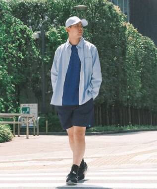 SHARE PARK MENS 【UVカット・撥水・ストレッチ】イージーデニムレギュラーカラーシャツ サックスブルー系