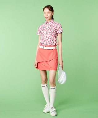 23区GOLF 【WOMEN】【ストレッチ性】チノヘムレイヤースカート 普段のコーデに華やかさをプラス ピンク系