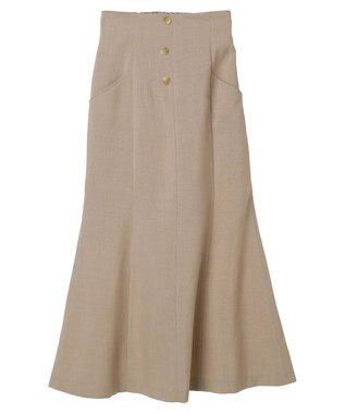 earth music&ecology フロントボタンマーメイドスカート Beige