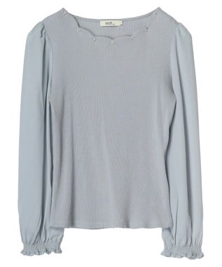 earth music&ecology スカラップビジュープルオーバー Grayish Blue