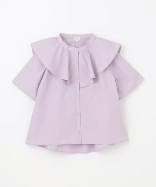 組曲 KIDS 【150-160㎝】パピヨンラッフル ブラウス ラベンダー系