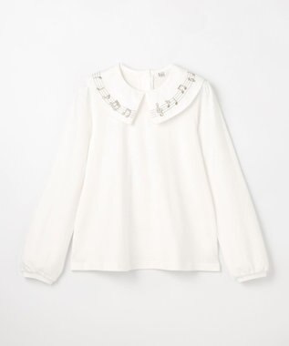 ANY KIDS 音符＆鍵盤デザインブラウス エクリュ×音符