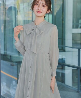 Tiaclasse L 【2WAY取り外しリボン付き】リボンタイラメシフォンワンピース ミント