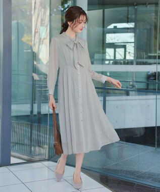 Tiaclasse L 【2WAY取り外しリボン付き】リボンタイラメシフォンワンピース ミント
