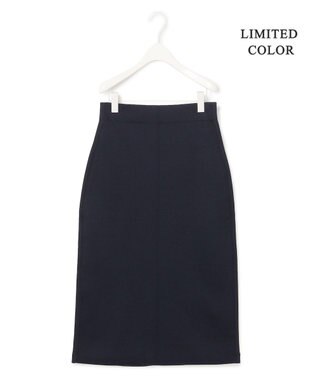 ICB 【洗える】シンセティックヤーンスムース ニットスカート ネイビー系［WEB限定］