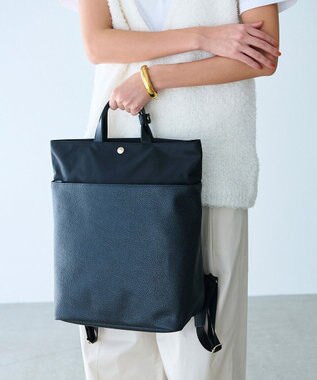 TOPKAPI 【Breath TOPKAPI】SCOTCH GRAIN スコッチグレイン マザーズバッグ バイカラー A4 バックパック / リュック ブラック