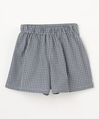 組曲 KIDS 【110-140㎝】 チェックプリーツ キュロット サックスブルー