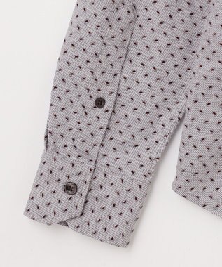 JOSEPH ABBOUD 【綿100％・ストレッチ】コンフォートジャージープリントシャツ ワイン系5