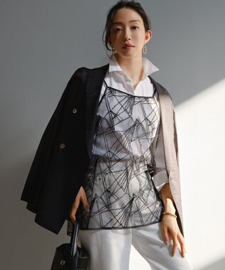  【先行予約/見上愛さん着用】ナイロンコットンシアーボイル ダブルジャケット