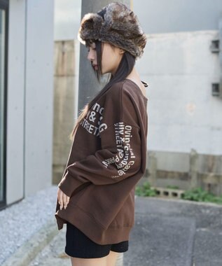 WEGO 裏起毛2WAYグラフィックワンショルBIGスウェット 柄4