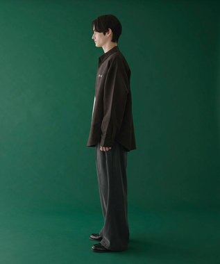 WEGO フェイクスウェードワンポイントBIGシャツ（LS） ブラック中濃色