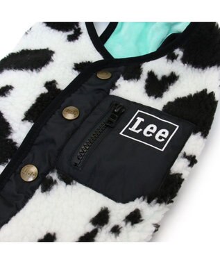 PET PARADISE Lee 牛柄 背中開きボアベスト 《 白黒》 中型犬 大型犬 牛柄 白黒