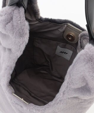 ANY 2WAYバイカラーファーバッグ グレー