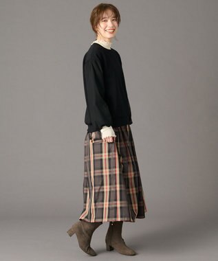 ANY 【ウエストゴム】ビックチェックタフタスカート キャメル