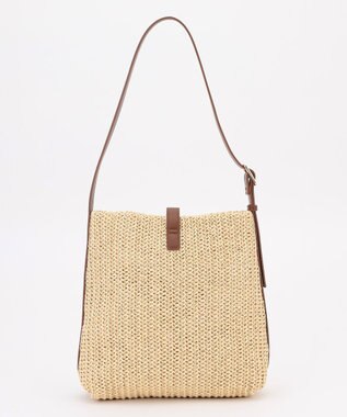 ANY フェイクラフィアワンショルダーバッグ ブラウン