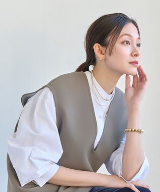 Phoebe メタルボールバックキャッチピアス　コンビ シルバー