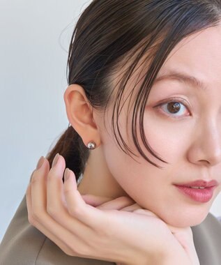 Phoebe メタルボールバックキャッチピアス　コンビ シルバー