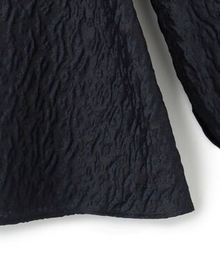 23区 【洗える】エクラジャカード ペプラム ブラウス ネイビー系