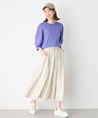 ANY パフスリーブニットプルオーバー ブルー