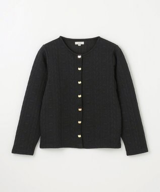 ANY KIDS ふくれジャガードカーディガン ブラック