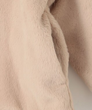 Feroux ノーカラーファー ジャケット ベージュ系