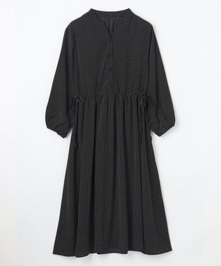 ANY 【洗濯機可能/ウエストゴム】ウエストギャザー ワンピース ブラックドット