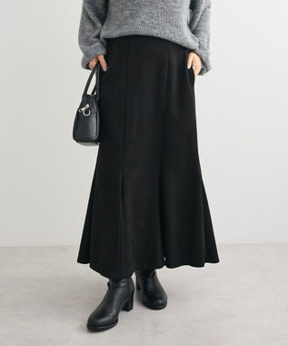 Green Parks なめらかタッチスウェード調マーメイドスカート Black