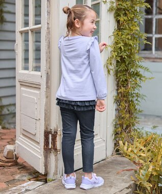 ANY KIDS 【WEB限定】フリル付き総柄レギンス デニム