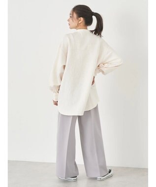 earth music&ecology フラワージャガードシャツ Ivory