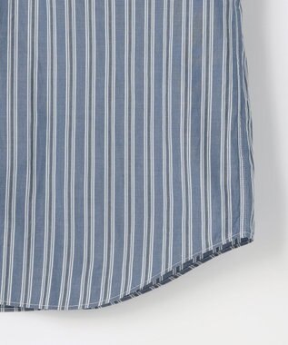 JOSEPH ABBOUD 【シルク混・上質】シルクコットンストライプ シャツ ネイビー系1